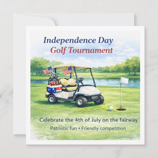 Golf  4th July Independence Day  Einladung (Vorderseite)