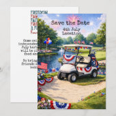 Golf  4th July Independence Day with Barbecue Einladung (Vorne/Hinten)