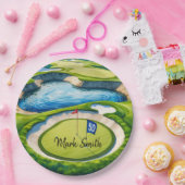 Golf 50. Geburtstag auf Golfplatz Pappteller (Party)