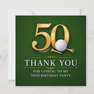 Golf 50. Geburtstag auf grüner Dankeskarten Dankeskarte