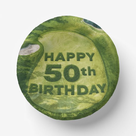 Golf 50. Geburtstag auf Putting Green Pappteller (Vorderseite)