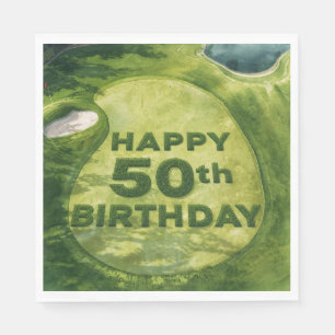 Golf 50. Geburtstag auf Putting Green Serviette