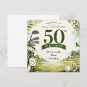Golf 50. Geburtstag Einladung (Vorne/Hinten)
