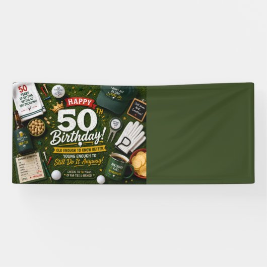 Golf 50. Geburtstag für Golfer Banner (Horizontal)