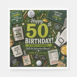 Golf 50. Geburtstag für Golfer humorvoller Golfspr Serviette