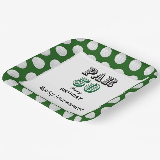 Golf 50. Geburtstag für Golfer Pappteller (Gewinkelt)