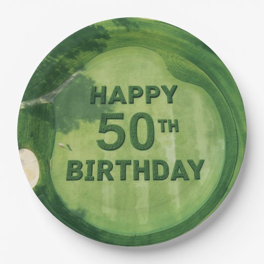 Golf 50. Geburtstag für Golfer Pappteller (Vorderseite)