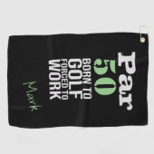 Golf 50. Geburtstag geboren mit Golfschlägern Golfhandtuch (Horizontal)