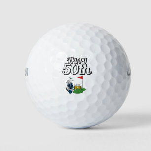 Golf 50. Geburtstag mit Bier für Golfer auf Grün Golfball