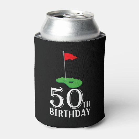 Golf 50. Geburtstag mit Golf Flag Dosenkühler (Kanne Vorderseite)