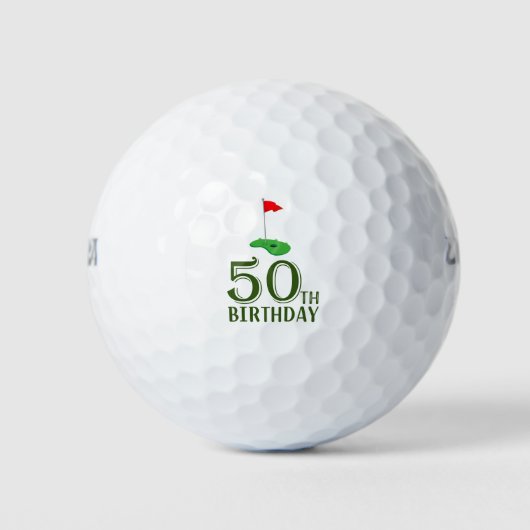 Golf 50. Geburtstag mit Golf Flag Golfball (Vorderseite)