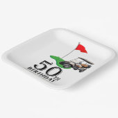 Golf 50. Geburtstag mit Golf Flag Pappteller (Gewinkelt)