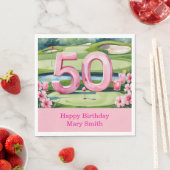 Golf 50. Geburtstag mit Nummer für Golfer Serviette (Beispiel)