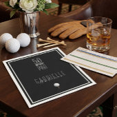 Golf 50. Geburtstag Papiertücher Schwarz Elegant Serviette