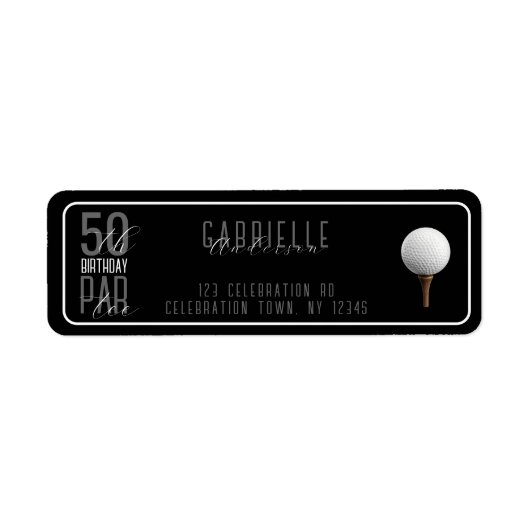 Golf 50. Geburtstag Schwarz Elegante Par-Tee-Anspr (Vorne)