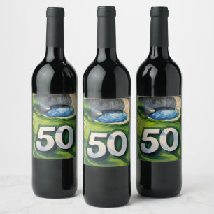 Golf 50. Geburtstag Thema für Golfer Weinetikett