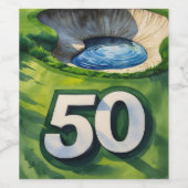 Golf 50. Geburtstag Thema für Golfer Weinetikett (Einzelnes Label)