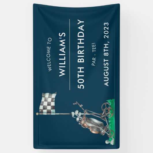 Golf 50. Geburtstagsparty Banner (Vertikal)