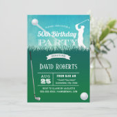 Golf 50. Geburtstagsparty Einladung (Stehend Vorderseite)