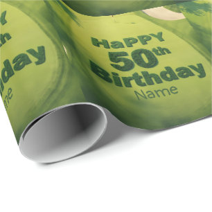 Golf 50. Golf-Geburtstag Putting-Green für Golfer Geschenkpapier