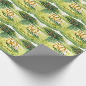 Golf 50th Birthday for golfer with cake and number Geschenkpapier (Ecke)