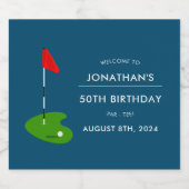 Golf 50th Birthday Party Alkoholflaschenetikett (Einzelnes Label)