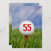 Golf 55. Geburtstagsparty Einladung (Vorne/Hinten)