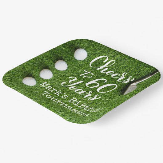 Golf 60. Geburtstag für Golfer Pappteller (Gewinkelt)