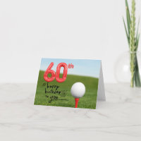 Golf 60. Geburtstag mit Golfball auf Grün