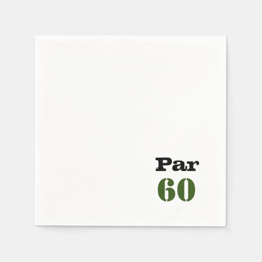 Golf 60. Geburtstag Par tee Golfer Party Serviette (Vorderseite)