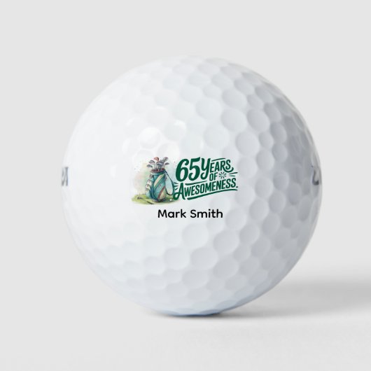 Golf 65. Geburtstag für Golfer Golfball (Vorderseite)