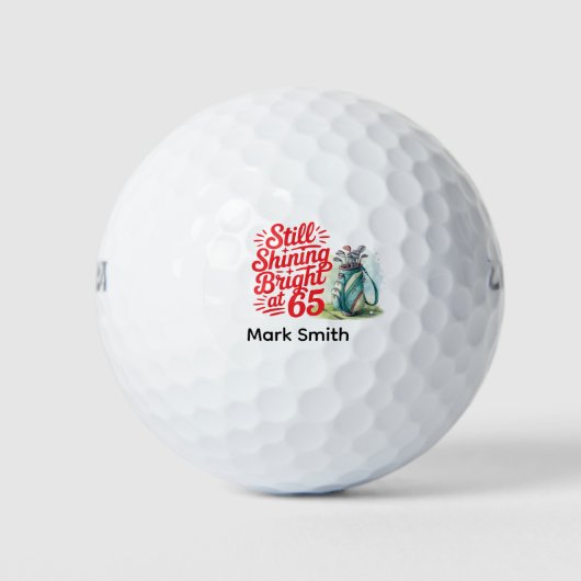 Golf 65. Geburtstag für Golfer Golfball (Vorderseite)
