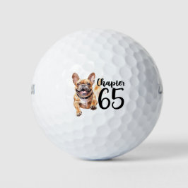 Golf 65. Geburtstagsfeier mit französischem Bulldo Golfball