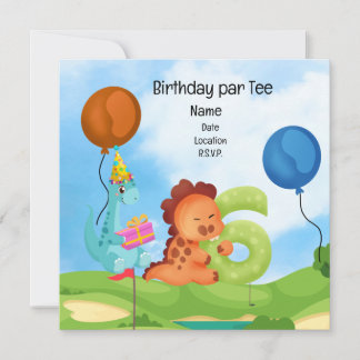 Golf 6. Geburtstag Thema für Kinder-Golfer-Party Einladung