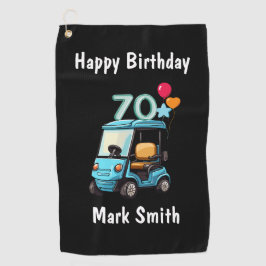 Golf 70. Geburtstag bis Golfer mit Golf Cart lusti Golfhandtuch