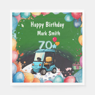 Golf 70. Geburtstag bis Golfer mit Golf Cart lusti Serviette