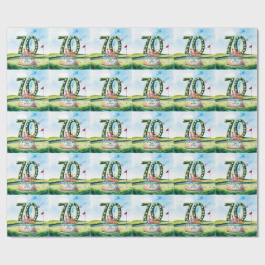 Golf 70. Geburtstag für Golfer Geschenkpapier (Flach)