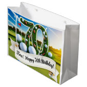 Golf 70. Geburtstag für Golfer Große Geschenktüte (Vorderseite Schrägansicht)
