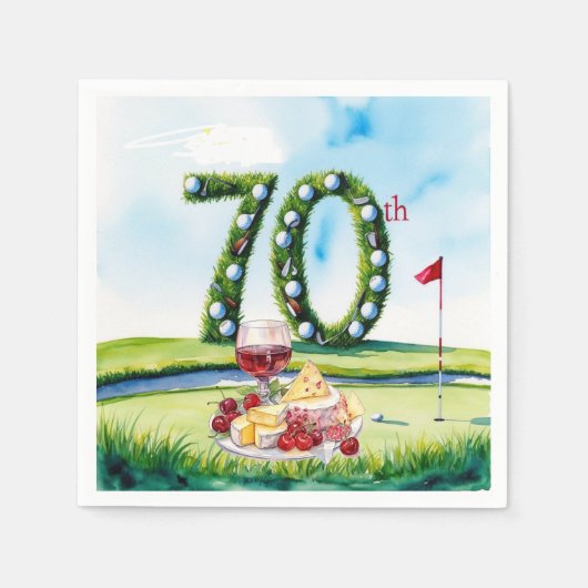 Golf 70. Geburtstag für Golfer Serviette (Vorderseite)