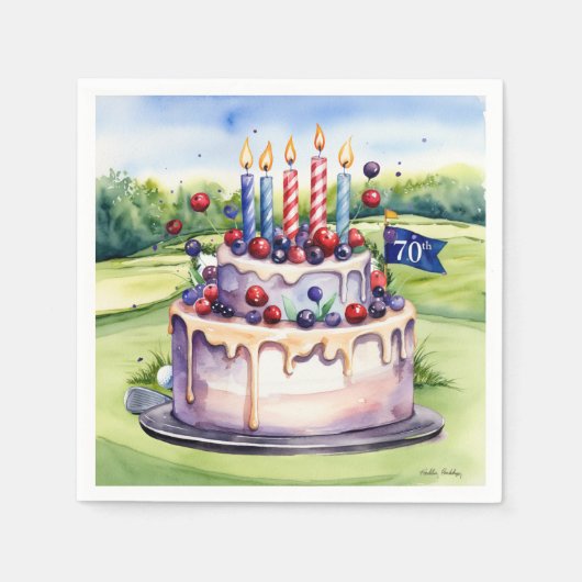 Golf 70. Geburtstag für Golfer Serviette (Vorderseite)