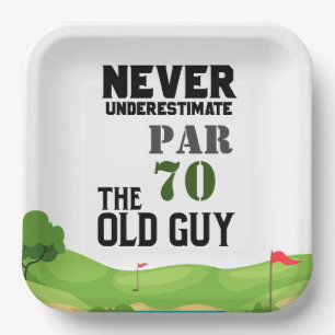 Golf 70. Geburtstag nie unter dem Schätzwert alter Pappteller