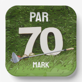 Golf 70. Geburtstag Par 70 für Golfer Pappteller