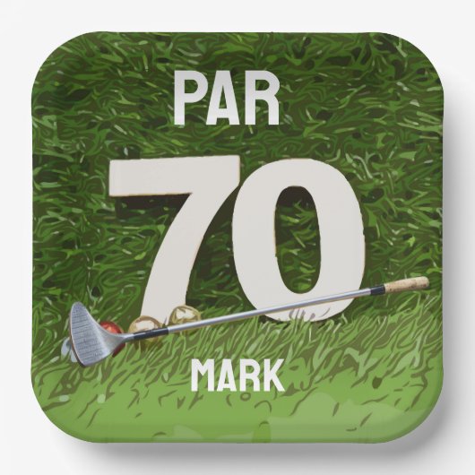 Golf 70. Geburtstag Par 70 für Golfer Pappteller (Vorderseite)