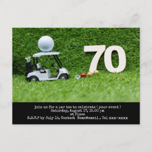 Golf 70. Geburtstag Save the Date für Golfer Party Postkarte