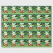 Golf 70. Geburtstag zum Golfer mit Bier Geschenkpapier (Flach)