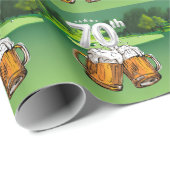 Golf 70. Geburtstag zum Golfer mit Bier Geschenkpapier (Rolleneckpunkt)