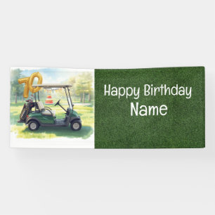 Golf 70. Geburtstagbanner mit Golfwagen, Banner