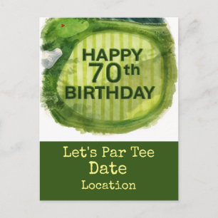 Golf 70. Golf-Geburtstag Par-Tee-Party Einladung Postkarte