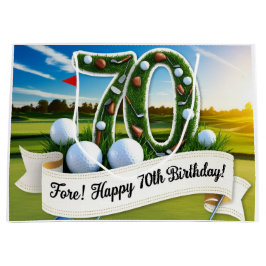 Golf 70th Birthday for golfer  Große Geschenktüte