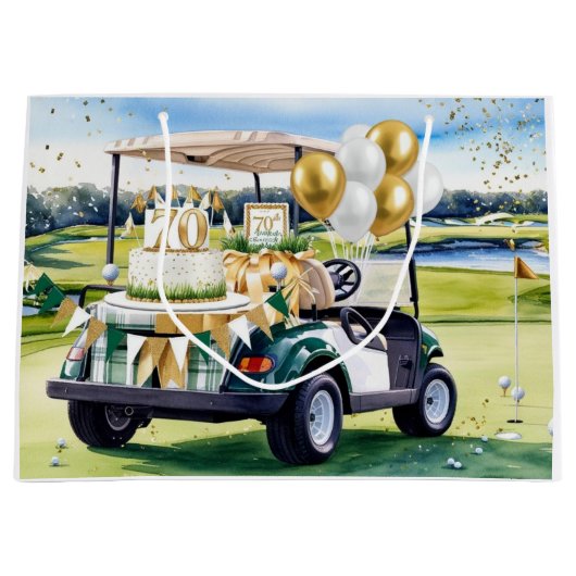 Golf 70th Birthday for golfer  Große Geschenktüte (Vorderseite)